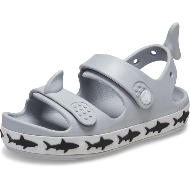 Sandalia Crocband Cruiser Tiburón para Niños Crocs Gris Claro US5