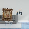 thumbnail image 2 of Marco de fotos floral antiguo y estatua de reno, elegante soporte para fotos con figuras de ciervo para decoración del hogar, la oficina y la boda., 2 of 8