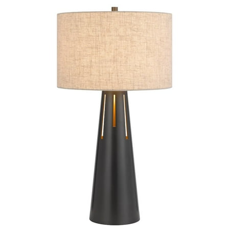 Cal Lighting 100W 3 way Hayti metal table lamp with 2W led night light