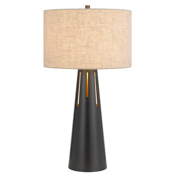 Cal Lighting 100W 3 way Hayti metal table lamp with 2W led night light