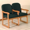 thumbnail image 1 of Wooden Mallet DW7-2MOAK Prairie Two Seat Chair with Center Arms in Medium Oak - Arch Khaki, 1 of 1