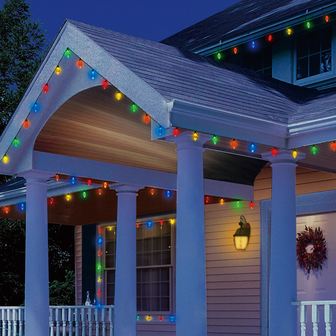 Holiday Time 100-Count Ceramic Multicolor LED C9 Christmas Lights, with Green Wire, 60 feet - image 2 of 4