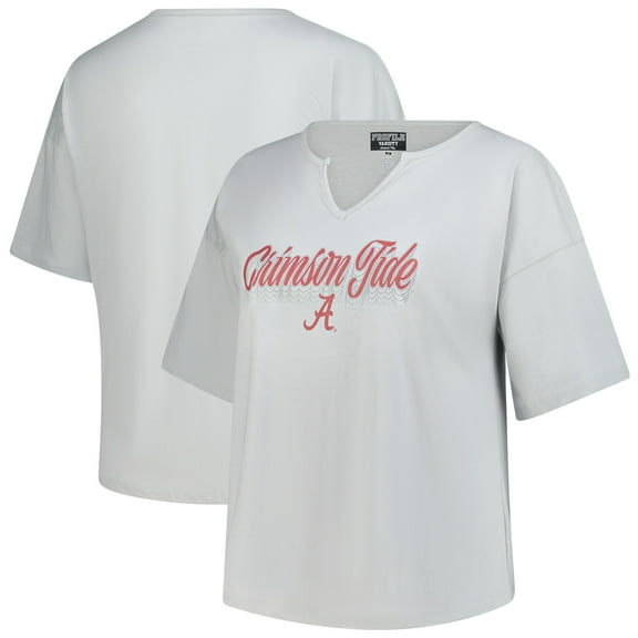 Women's Fanatics Gray Alabama Crimson Tide Plus Size Winning Gear Notch Neck T-Shirt