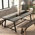 thumbnail image 4 of Tribesigns Dining Table for 8 People, Rectangular 70.9 inch Wood Kitchen Table with Metal Frame, Gray, 4 of 6