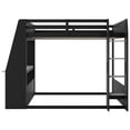 thumbnail image 7 of Mirightone Full over Full Bunk Bed with Gaming Desk and Storage Shelves, Full Wooden Gaming Bunk Bed with LED Light & Charging for Gamer - Black+Grey, 7 of 7