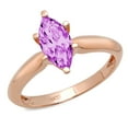 thumbnail image 3 of 1.5 ct Marquise Cut Simulated Alexandrite Solitaire 18K Rose Gold Womens Engagement Ring, 3 of 4