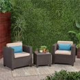 thumbnail image 2 of Noble House Waverly 3 Piece Outdoor Wicker Print Conversation Set in Dark Brown, 2 of 14