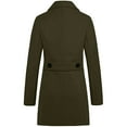 thumbnail image 7 of YODETEY Coat Women Causal Coat Trench Jacket Ladies Warm Button Pocket Overcoat Outwear Tops Army Green 8(L), 7 of 7