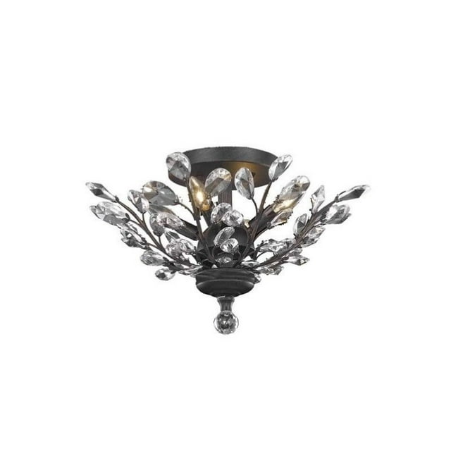 Elegant Lighting Orchid 20" 4 Light Royal Crystal Flush Mount