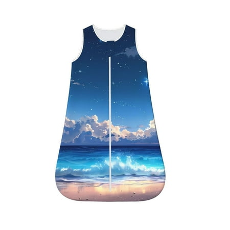 

Rocae Starry Night Ocean View for Baby Unisex Sleeping Bag Sack Blanket baby sleep sack Wearable Blanket for Newborns Boys Girls-Medium