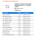 thumbnail image 2 of Automatic Transmission Pan Gasket - Compatible with 1975 - 1983 Buick LeSabre 1976 1977 1978 1979 1980 1981 1982, 2 of 2