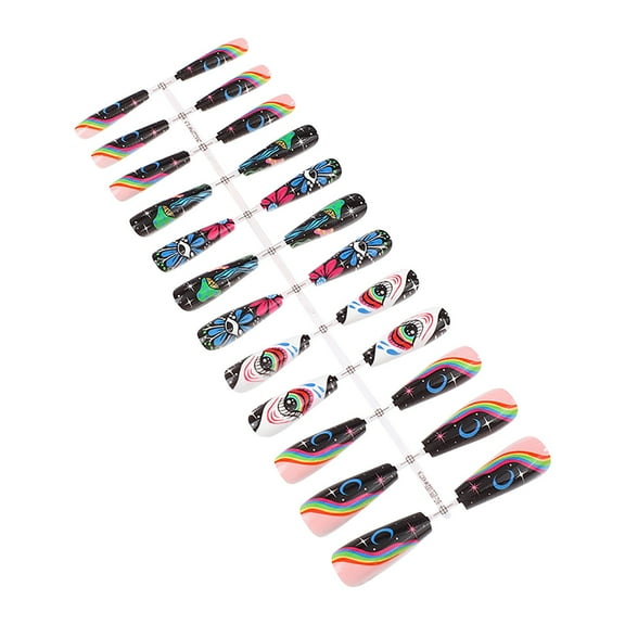 pengxiang Clearance Nails Kit Acrylic Set,Glossy Pure Color Super Long On Removable WearNailsExtra Long Art Manicure Full Cover Acrylic False Nails Tips For Girls And Women