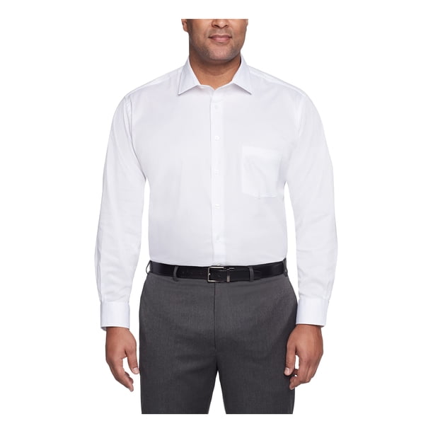 Camisa de vestir Van Heusen FIT con cuello flexible, elástica, blanca, para hombre