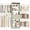 Greige Oak, variant on Besiost Closet System, 4-8 FT Closet Organizer Systems with 2 Wooden Drawers and 5 Hanging Rods, Can Fit 60 to 96 inch Walk-in Closet System, Greige Oak