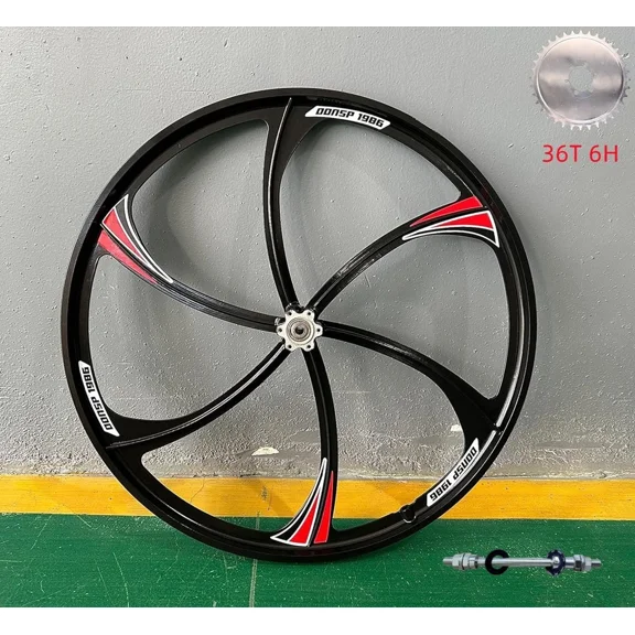 DONSP1986 26" Magnesium Bicycle Rear Mag Wheel Bike Rim 120mm & 36T 6H Bike Sprocket