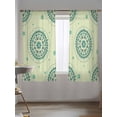 thumbnail image 5 of Sheer Curtains 63 Inch Length, Green Floral Semi Sheer Curtains Light Filtering Window Treatment, round Floral Ethnic Abstract Patterned Privacy Voile Drapes for Living Room Bedroom 52x63 Inch, 5 of 7