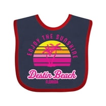 Inktastic Summer Enjoy the Sunshine Destin Beach Florida in Pink Boys or Girls Baby Bib