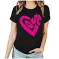 thumbnail image 1 of LSLJS Haut à Manches Courtes Imprimé Saint-Valentin pour Femmes, Col Rond, Cadeaux pour Femmes, 1 of 3
