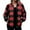 Red, variant on Plaid Jacket for Women Casual Zip up Long Sleeve Baggy Outwear Coat Fall Trendy Loose Tops with Pockets