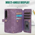 thumbnail image 5 of Jiahe Cover for Samsung Galaxy Z Fold 4, Mulit-Function Wallet Case,Flip Leather Zipper Card Holder Stand with Adjustable Shoulder Strap Full Body Protection Case Cover, purple, 5 of 8