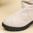 thumbnail image 4 of Kids Girls Buckle Decor Knee High Boots, Ruched Long Shaft Non Slip Low Heel Footwear, Stylish Casual Boots for Fall Winter 11 Little Kids, 4 of 7