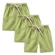 thumbnail image 2 of Odeerbi 2-10 Años Niños Niñas 3 Pcs Verano Algodón Lino Pantalones Cortos Entrenamiento Deportivos Cortos Lindo Color Sólido Pantalones Cortos Suaves Respirables, 2 of 9