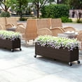 thumbnail image 4 of Costway 1 PCS Raised Garden Bed All-Weather PE Rattan Wicker Patio Planter Box with Wheels, 4 of 10