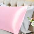 thumbnail image 4 of PiccoCasa 2 Pcs Soft Silky Satin Long Body Pillow Cover 20x54inch, Pink, 4 of 8