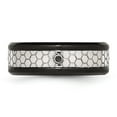 thumbnail image 4 of Stainless Steel Polished and Brushed Black IP-plated 2pt. Diamond 8mm Band, 4 of 8
