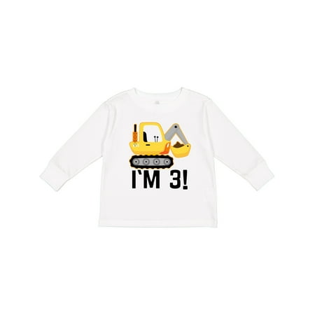 

Inktastic 3rd Birthday Construction Party Boy Outfit Gift Toddler Boy Girl Long Sleeve T-Shirt