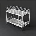thumbnail image 6 of Leumius Twin over Twin Bunk Bed,Metal Bed Frame with Ladder and Guardrail,Noise Free,Easy Assemble,Able to Split 2 Bed,White, 6 of 9