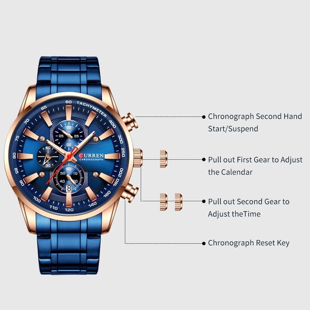 CURREN CURREN 8351 Men's Stainless Steel Quartz Watch with