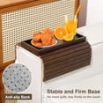 thumbnail image 6 of Couch Arm Tray, Bamboo Sofa Tray Table for Couch, Anti-Slip Armrest Organizer, Foldable Couch Cup Holder for Snacks, Phone, Control, Cups, Brown, 6 of 7