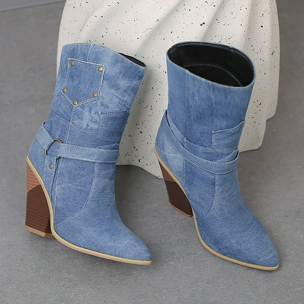 Blue short boots 2025