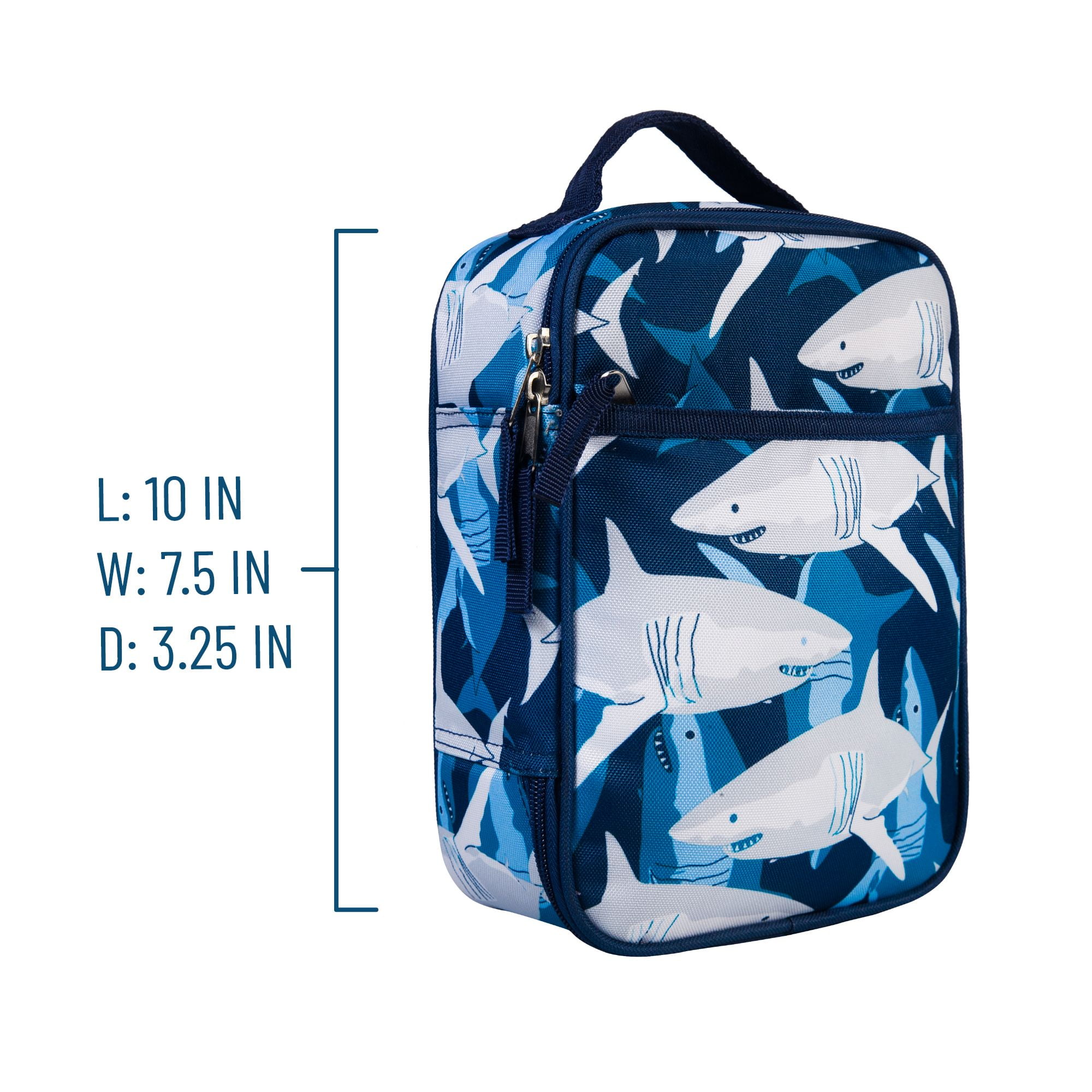 Wildkin Kids Recycled Eco Lunch Bag for Boys and Girls (Sharks)