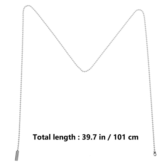 Ceiling Fan Pull Chain 39-Inch with 2 Connectors, 3mm Beaded Chain, Fits Ceiling Fans & Light Fixtures, Finish