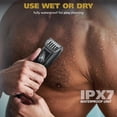 thumbnail image 3 of Manscaper Grizzly Rechargeable Body Hair Trimmer for Men –  Wide Stainless Steel Blade, Waterproof Wet/Dry Mens Body Shaver, 120-Minute Runtime, USB Charging, 3 of 8