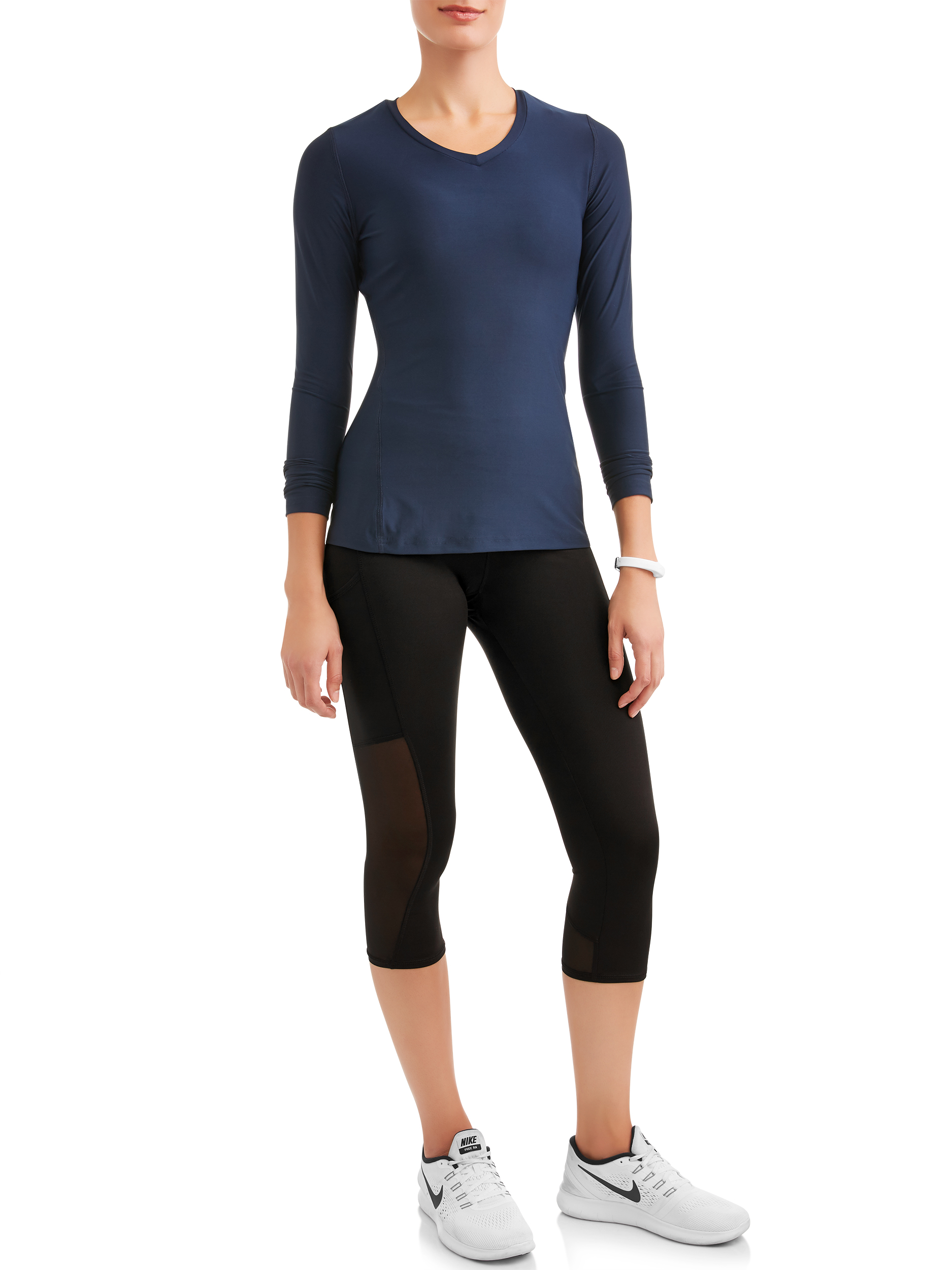 New York Laundry Women’s Active Long Sleeve V-Neck Mesh Top - image 3 of 4