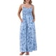 thumbnail image 2 of INSPIRAR CHIC Mono Casual de Verano para Mujeres con Flores Sin Mangas Pantalones Anchos Boho Overoles XS Azul, 2 of 6