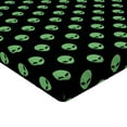 thumbnail image 2 of Ambesonne Alien Fitted Sheet, Martian Design, Twin Size, Fern Green Black, 2 of 3