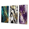 thumbnail image 3 of Designart "Liquid Gold and Turquoise Dreams Marble Art" Abstract Painting Wall Art Set Of 3 - Modern Gold Gallery Set For Office Decor, 3 of 6