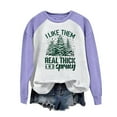 thumbnail image 4 of IROINNID Christmas Sweatshirts for Women Christmas Printed Crewneck Long Sleeve Pullover Loose Fitting Shirt,Purple, 4 of 4