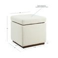thumbnail image 3 of Linon Elta Square Storage Ottoman, Natural Sherpa/Walnut, 3 of 10