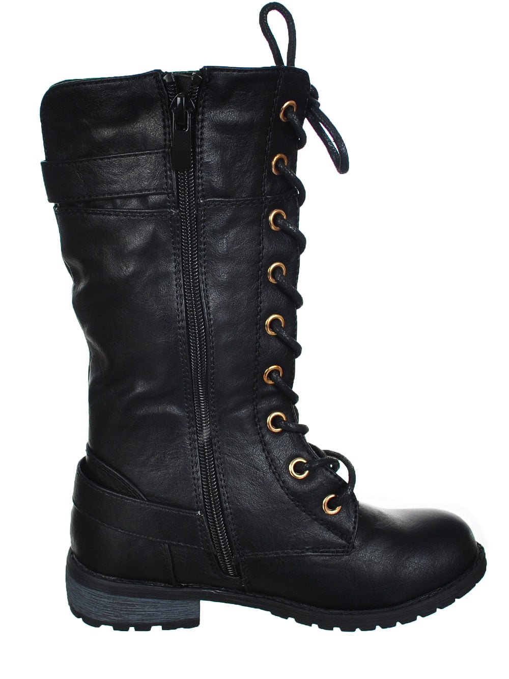 size 9-4 black Girls Link zipper riding fashion boots
