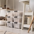 thumbnail image 4 of IRIS USA 13 Qt Storage Bin, Stackable Containers, Tote Organizers with Lids, Pearl, 6 Pack, 4 of 10