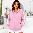 thumbnail image 5 of Gsakboxl Cardigan Sweaters for Women Autumn Winter Color Block Drop Shoulder High Collar Hooded Cardigan, Loose Trendy Casual Open Front Sweatshirt, 5 of 6