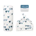thumbnail image 1 of Lulujo Baby Hello World Newborn Bamboo Hat and Swaddle Blanket Set, 1 of 9