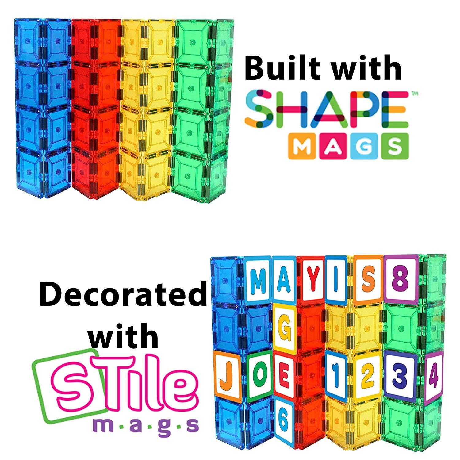 Shapemags Exclusive StileMags ABCs and Numbers 36 Picture Tiles Easily Attaches to any Magnetic