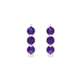 thumbnail image 3 of 0.48Ct Brilliant Round Cut Hoop Natural Amethyst 18K White Solid Solid Gold Everyday Dainty Earrings Lever Back, 3 of 7