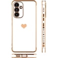 thumbnail image 4 of for Samsung Galaxy A54 5G Case Love Heart Plating Electroplate Luxury Elegant Case Camera Protector Soft TPU Shockproof Protective Corner Back Cover Galaxy A54 5G Case -White, 4 of 10